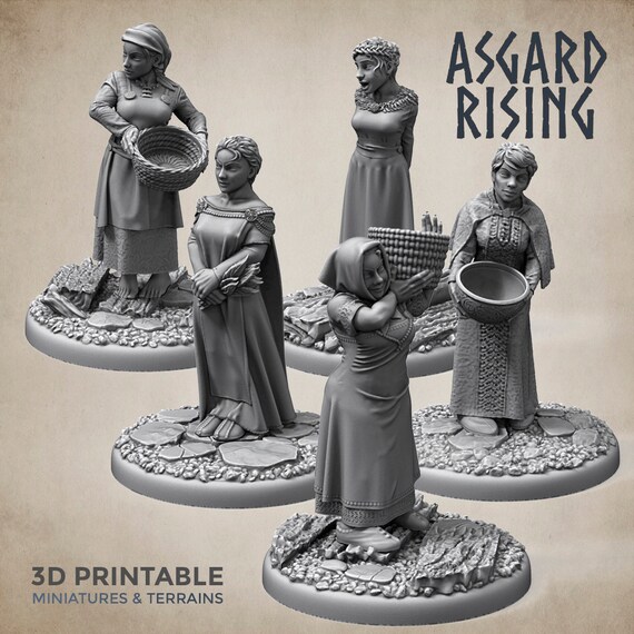 Female Viking Villager DND Miniature Dnd Tabletop RPG Mini - Etsy