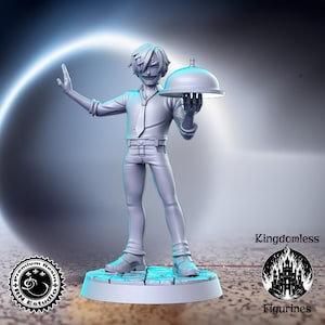 Human Waiter DnD Miniature, Tabletop RPG DnD Mini, D&D Figurines, Fantasy Gaming and Pathfinder, RN Estudio