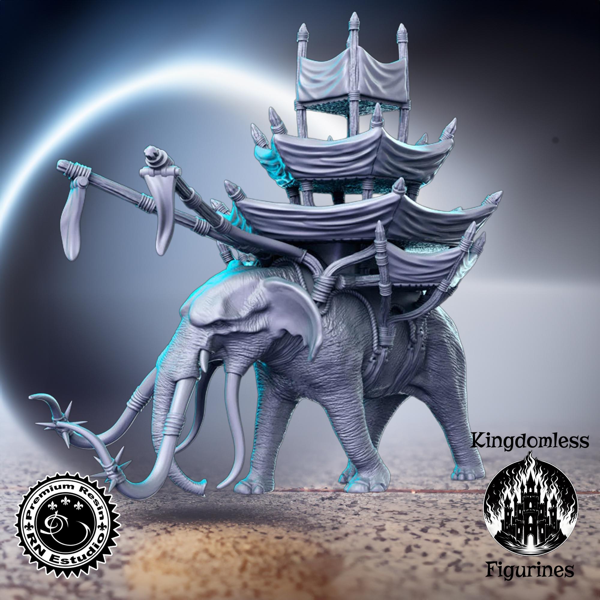 War Elephant DnD Miniature, Tabletop RPG DnD Mini, D&D Figurines, Fantasy Gaming and Pathfinder, RN Estudio