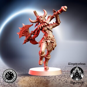 Female Barbarian DnD Mini | Tabletop RPG Miniature | D&D Figurines | Pathfinder Fantasy Gaming | RNEstudio
