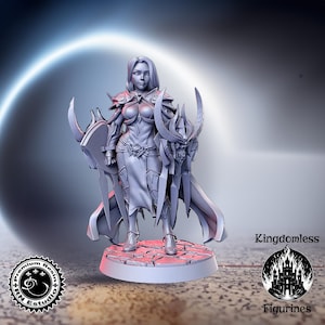 Female Death Knight DnD Miniature, Tabletop RPG DnD Mini, D&D Figurines, Fantasy Gaming and Pathfinder, RN Estudio