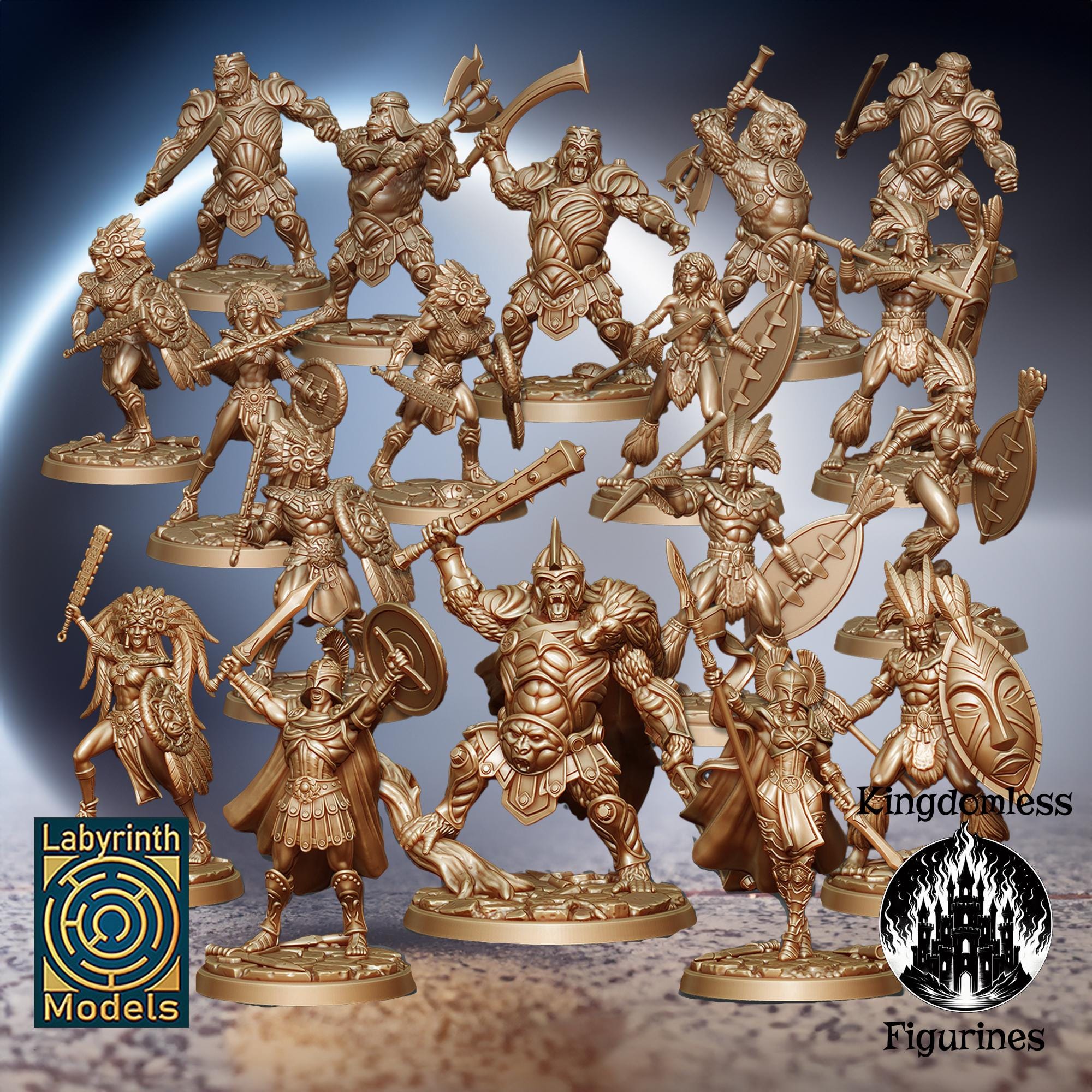 Gladiators Vol 2 Full Set DnD Miniature, Tabletop RPG DnD Mini, D&D Figurines, Fantasy Gaming and Pathfinder, Labyrinth Models, Gift