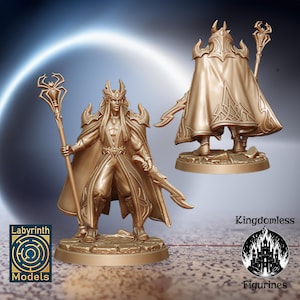 Dark Elf Sorcerer DnD Miniature, Tabletop RPG DnD Mini, D&D Figurines, Fantasy Gaming and Pathfinder, Labyrinth Models, Gift