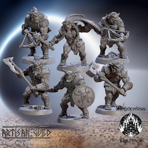 Orc Ogre Warriors DnD Miniature | Tabletop RPG DnD Mini | D&D Figurines for Pathfinder Fantasy Gaming | Artisan Guild Modular