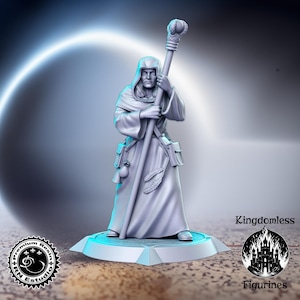 Human Mage DnD Miniature, Tabletop RPG DnD Mini, D&D Figurines, Fantasy Gaming and Pathfinder, RN Estudio