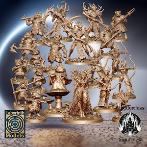 Guardianes del bosque, set completo, miniaturas de DnD, juegos de rol de mesa, miniaturas de DnD, figuras de D&D, juegos de fantasía y Pathfinder, modelos de laberinto, regalo