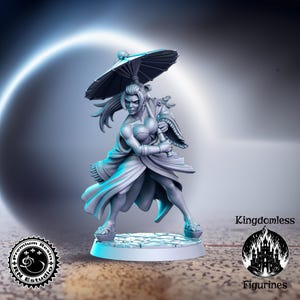 Female Geisha Assassin DnD Miniature, Tabletop RPG DnD Minim, D&D Figurines, Fantasy Gaming and Pathfinder, RN Estudio