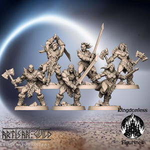 Human Barbarians DnD Miniature | Tabletop RPG DnD Mini | D&D Figurines for Fantasy Gaming and Pathfinder | Artisan Guild Modular