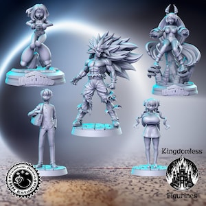 Anime Series Vol 19 Full Set DnD Miniature, Tabletop RPG DnD Mini, D&D Figurines, Fantasy Gaming and Pathfinder, RN Estudio, DnD Gift