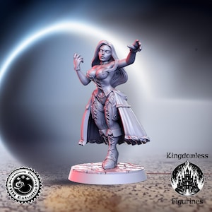 Female Wizard DnD Miniature | DnD Tabletop RPG Mini | D&D Figurines | Fantasy Gaming and Pathfinder | RN Estudio