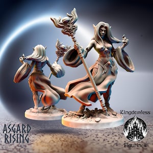 Female Dark Elf Mage DnD Miniature, Tabletop RPG DnD Mini, D&D Figurines, Fantasy Gaming and Pathfinder, Asgard Rising, DnD Gift
