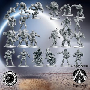 Mythbowl Eternals Full Set DnD Miniature, Tabletop RPG DnD Mini, D&D Figurines, Fantasy Football, Fantasy Gaming and Pathfinder, RN Estudio