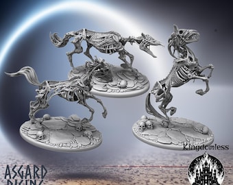 Miniatura de caballo esqueleto no muerto / Caballería Draugr, Asgard Rising