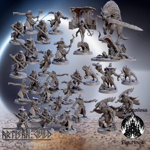 Requiem Demon Hunters Full Set DnD Miniature | Tabletop RPG DnD Mini | D&D Figurines for Pathfinder Fantasy Gaming | Artisan Guild Modular