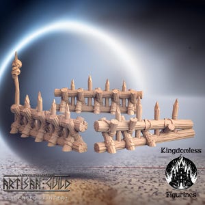 Gnoll Wooden Barricade Set DnD Miniature | Tabletop RPG DnD Mini | D&D Figurines for Fantasy Gaming and Pathfinder | Artisan Guild
