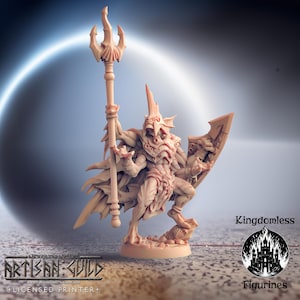 Fischvolk König Mini | D&D Tabletop/Rollenspiel Miniatur | D&D Figuren | Pathfinder Fantasy Zocken | HandwerkerInnung | Baukasten | Männlicher Jurakin Krieger