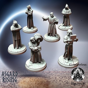 English Monk Miniature | D&D Tabletop RPG Mini, Asgard Rising Modular