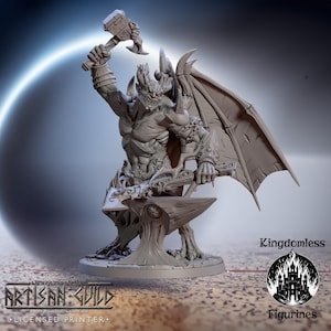 Epic Demon Smith DnD Miniature | Tabletop RPG DnD Mini | D&D Figurines for Pathfinder Fantasy Gaming | Artisan Guild Modular