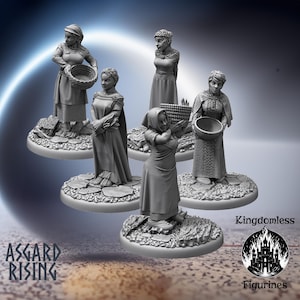 Female Viking Villager DND Miniature, DnD Tabletop RPG Mini, D&D Figurines, Pathfinder Fantasy Gaming, Asgard Rising