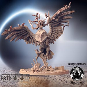 Vampire Owl Rider DnD Miniature | Tabletop RPG DnD Mini | D&D Figurines for Fantasy Gaming and Pathfinder | Artisan Guild Modular