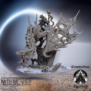 Undead Dragon Lich and Rider DnD Miniature | Tabletop RPG DnD Mini | D&D Figurines for Pathfinder Fantasy Gaming | Artisan Guild Modular