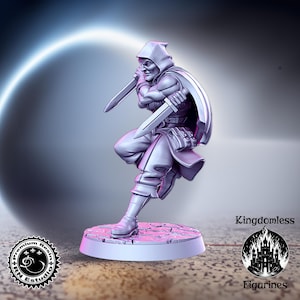 Elf Rogue DnD Mini | Tabletop RPG Miniature | D&D Figurines | Pathfinder Fantasy Gaming | RNEstudio