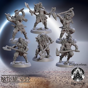 Viking Berserkers DnD Miniature | Tabletop RPG DnD Mini | D&D Figurines for Pathfinder Fantasy Gaming | Artisan Guild Modular