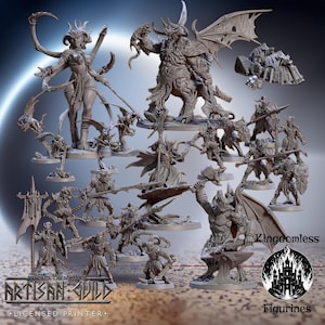 The Demon King Spawn Full Set DnD Miniature | Tabletop RPG DnD Mini | D&D Figurines for Pathfinder Fantasy Gaming | Artisan Guild Modular