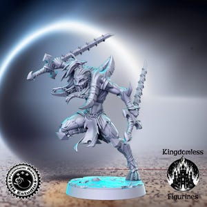 Kuj-La Berserker Miniature, Resin DnD Mini, Tabletop RPG Figure, RN Estudio