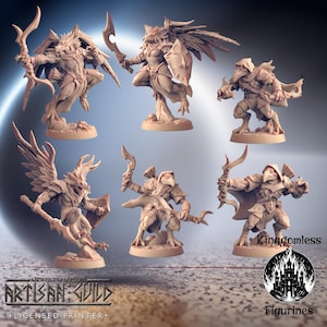 Gryphon Fighter DnD Miniature | Tabletop RPG Mini | D&D Figurines | Fantasy Gaming | Artisan Guild Modular | Male Female Gryphkin Warrior