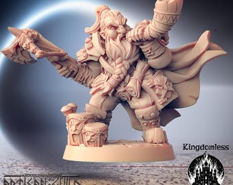 ドワーフ・バード・ウォリアー・ミニ：職人ギルドRPGミニチュア