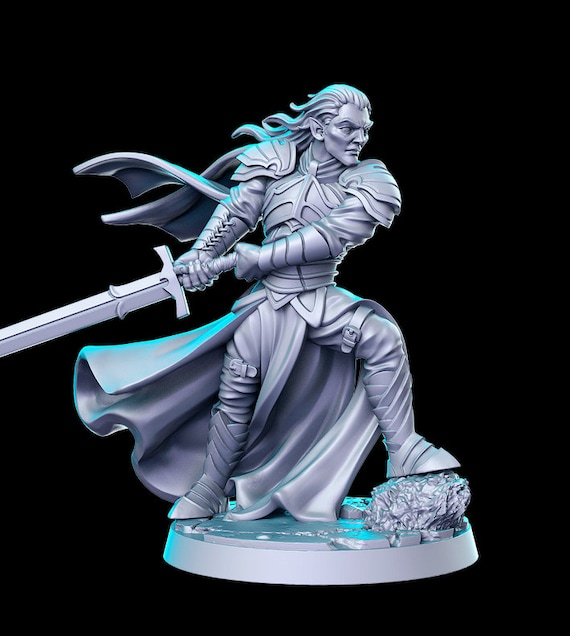 エルフ戦士騎士ダンジョンズ&ドラゴンズミニチュア、テーブル エルフ戦士騎士ダンジョンズ&ドラゴンズミニチュア、テーブル