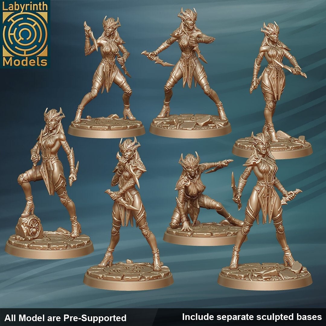 3D Printable Witches Coven - 32mm scale by Labyrinth Models