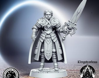 Female Knight DnD Miniature Tabletop RPG DnD Mini D&D Figurines  Fantasy Gaming and Pathfinder RN Estudio