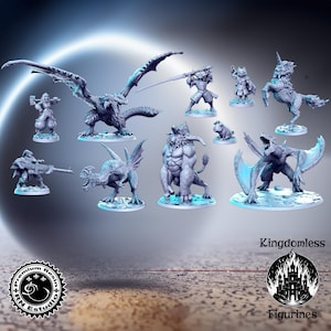 Monster Hunters Vol 2 Set DnD Miniature, Tabletop RPG DnD Mini, D&D Figurines, Pathfinder and Fantasy Gaming, RN Estudio