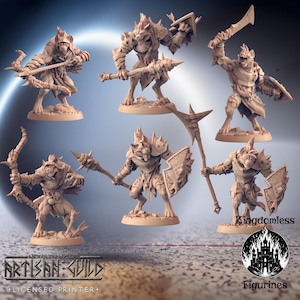 Gnoll Krieger D&D Miniatur | Tabletop-Rollenspiel DnD Mini | D&D Figuren für Fantasy und Pathfinder | Handwerkergilde Modular