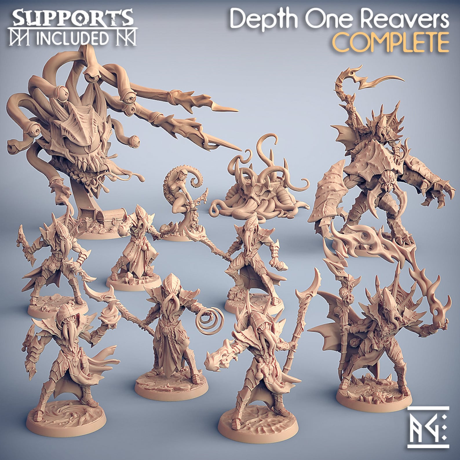 Squidfolk Mage Dnd Miniature Tabletop RPG Dnd Mini D&D - Etsy