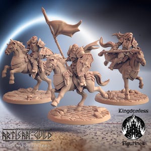Human Knight Horse Rider DnD Miniature | Tabletop RPG Mini | D&D Figurines | Pathfinder Fantasy Gaming | Artisan Guild Modular | Male Female
