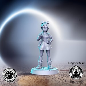 Anime Girl DnD Miniature, Tabletop RPG DnD Mini, D&D Figurines, Fantasy Gaming and Pathfinder, RN Estudio