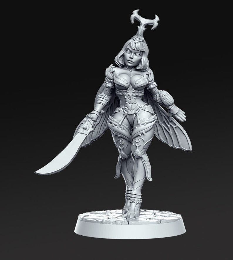 Female Fairy Warrior DnD Miniature Tabletop RPG DnD Mini Etsy