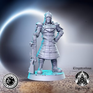 Armored Rifleman DnD Miniature, Tabletop RPG DnD Mini, D&D Figurines, Fantasy Gaming and Pathfinder, RN Estudio