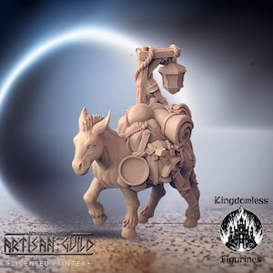 DnD Pack Mule Mini | Tabletop RPG Miniature | D&D Figurines | Pathfinder Fantasy Gaming | Artisan Guild