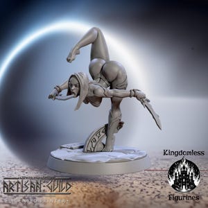 Dark Elf Dancer Pinup DnD Miniature | Tabletop RPG DnD Mini | D&D Figurines for Pathfinder Fantasy Gaming | Artisan Guild Modular