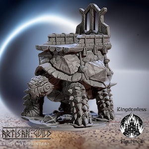 Giant Tortoise War Mount DnD Miniature | Tabletop RPG DnD Mini | D&D Figurines for Pathfinder Fantasy Gaming | Artisan Guild Modular