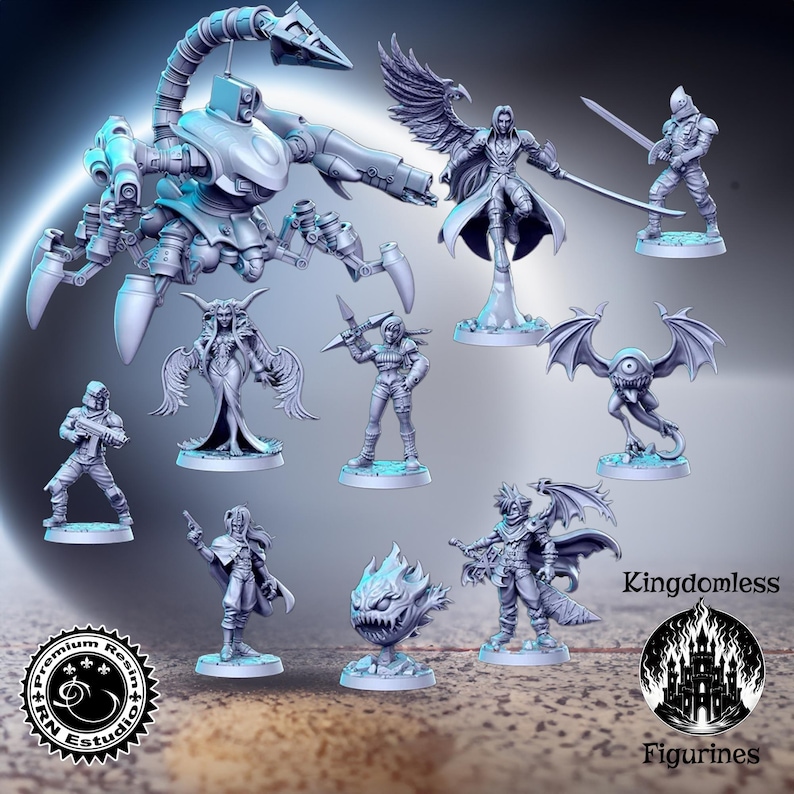 Juego de miniaturas de DnD clásico, vol. 4, juego de rol de mesa, miniaturas de DnD, figuras de D&D, Pathfinder Fantasy Gaming, RN Estudio imagen 1