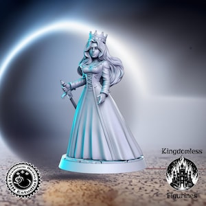 Female Royal Princess DnD Miniature, Tabletop RPG DnD Mini, D&D Figurines, Fantasy Gaming and Pathfinder, RN Estudio