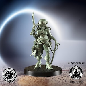 Female Pirate DnD Miniature, Tabletop RPG DnD Mini, D&D Figurines, Fantasy Gaming and Pathfinder, RN Estudio, Gift