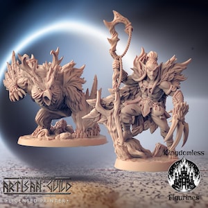 Wood Elf Druid DnD Miniature | Tabletop RPG Mini | D&D Figurines | Pathfinder Fantasy Gaming | Artisan Guild Modular | Elven Shapeshifter
