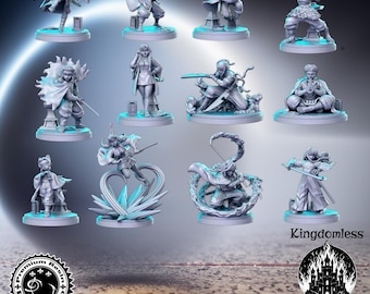 Demon Hunters Mega Pack Full Set DnD Miniature, Tabletop RPG DnD Mini, D&D Figurines, Fantasy Gaming and Pathfinder, RN Estudio, Gift