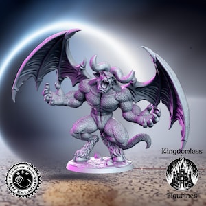 Balrog Demon DnD Miniature | Tabletop RPG DnD Mini | D&D Figurines | Fantasy Gaming and Pathfinder | RN Estudio